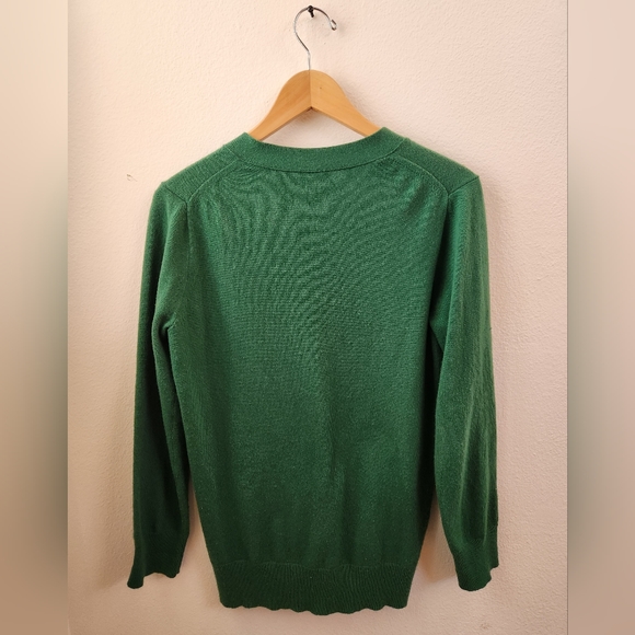 J Crew Brushed Wool V-Neck Cardigan Green Size Small - Picture 8 of 9
